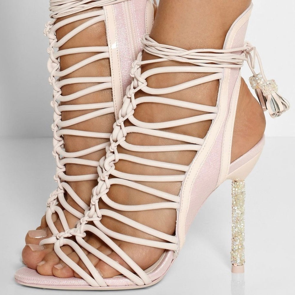 Sophia Webster pink and crystals heels